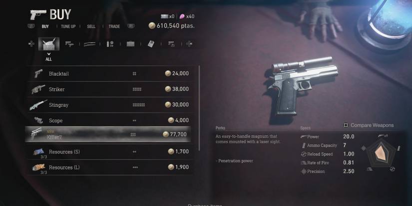 The Killer7 magnum in Resident Evil 4 remake