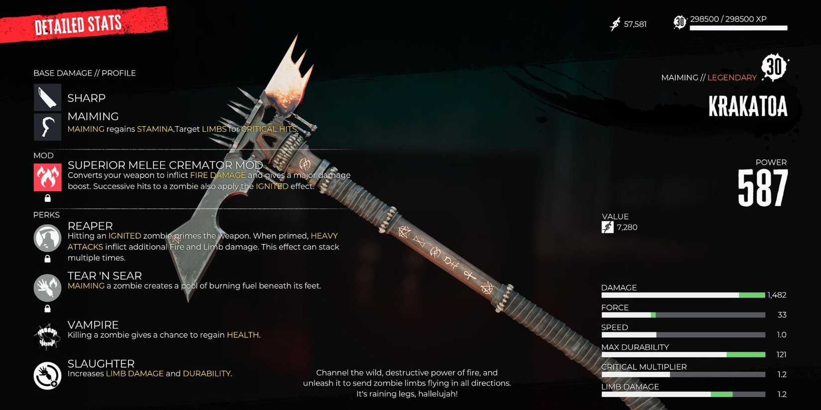 Krakatoa axe in Dead Island 2