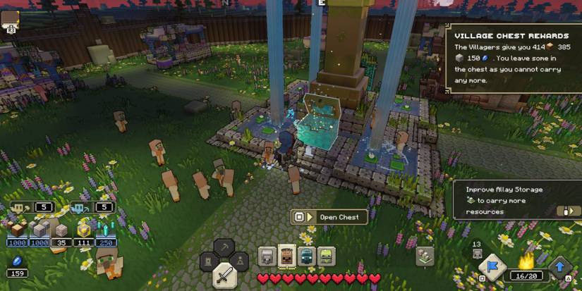 Opening a Village Chest in Minecraft Legends