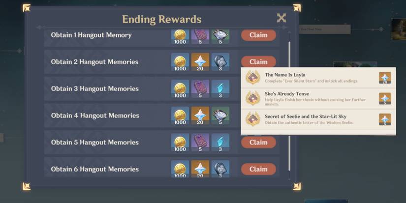 Layla Hangout Event - Achievements And Rewards