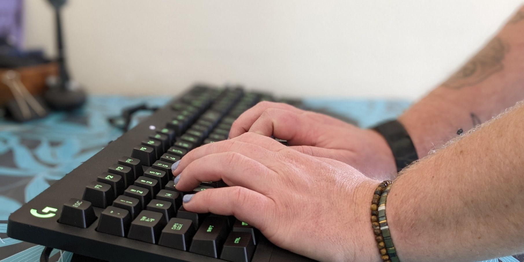 Logitech G213 Gaming Keyboard being used 