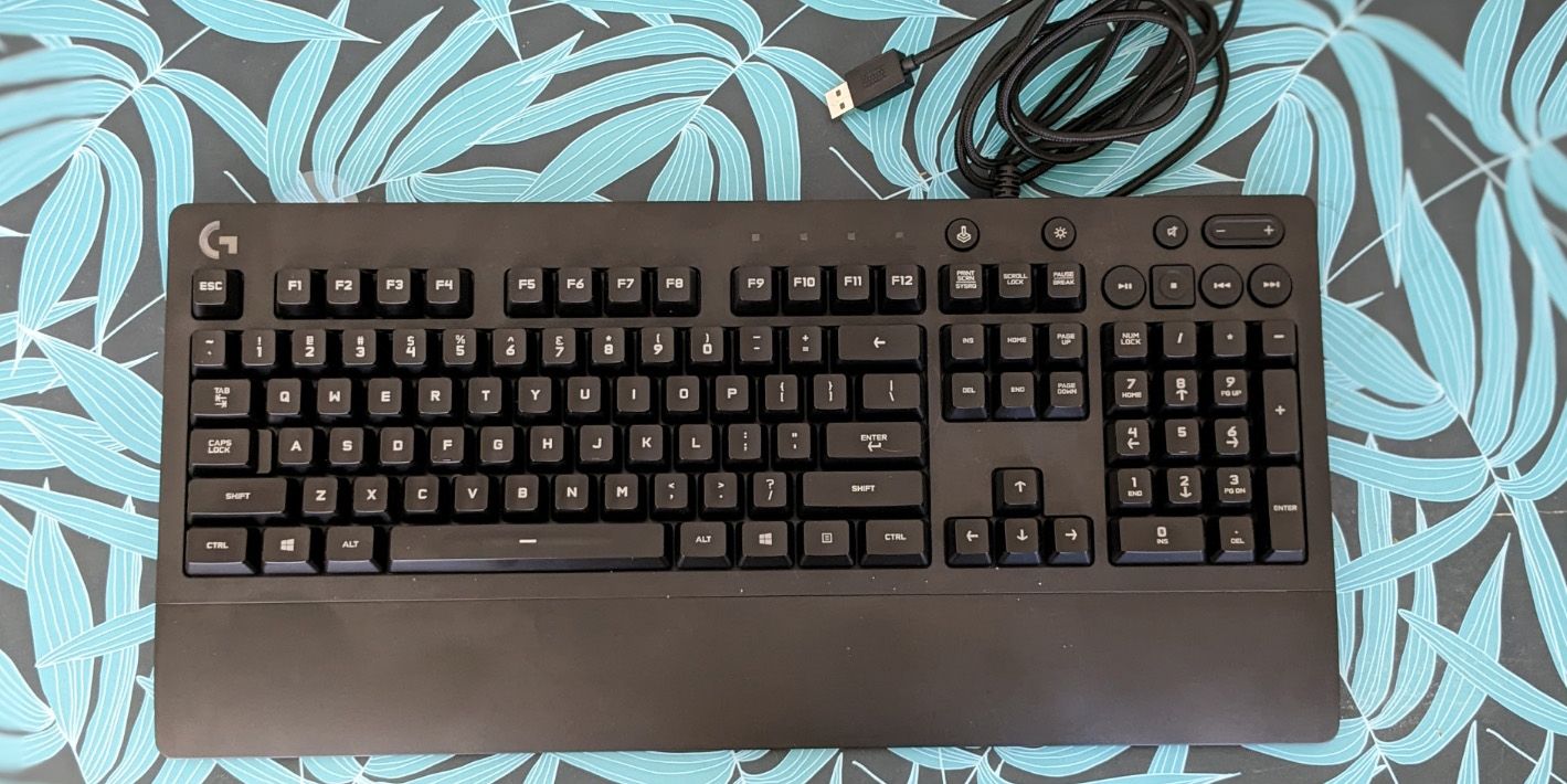 Logitech G213 Gaming Keyboard From A Top Down Perspective 