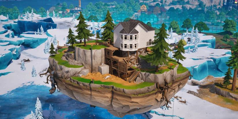 the loot island spawning over snow in fortnite