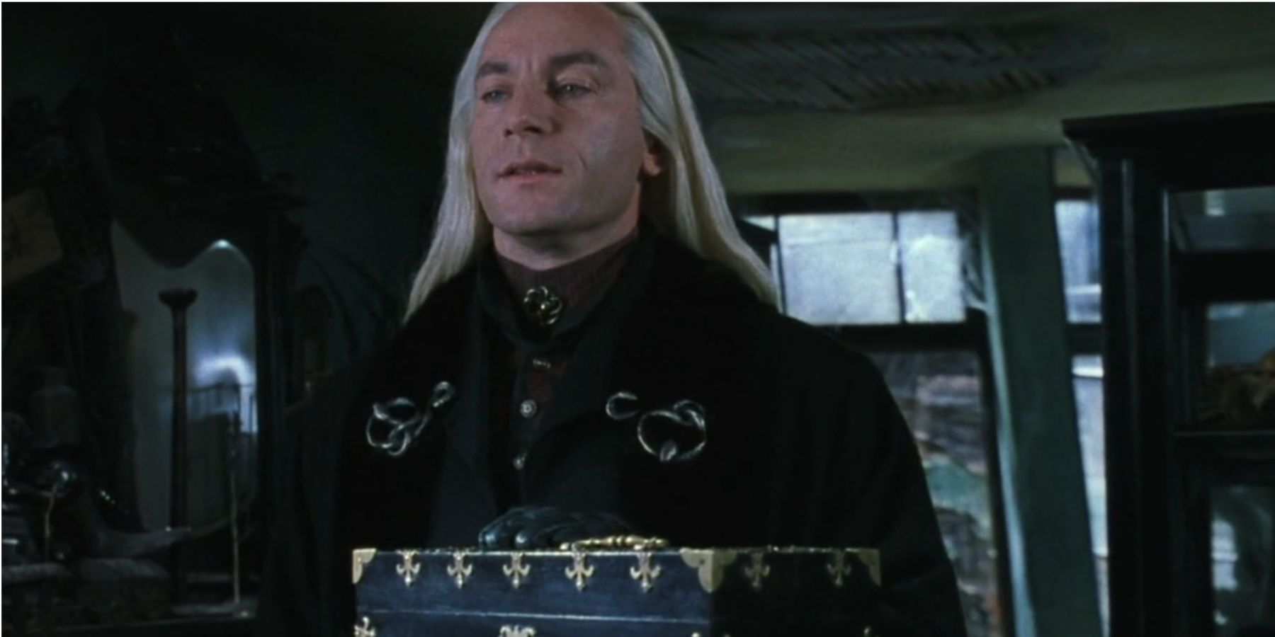Lucius Malfoy at Borgin and Burkes in Harry Potter and the Chamber of Secrets.