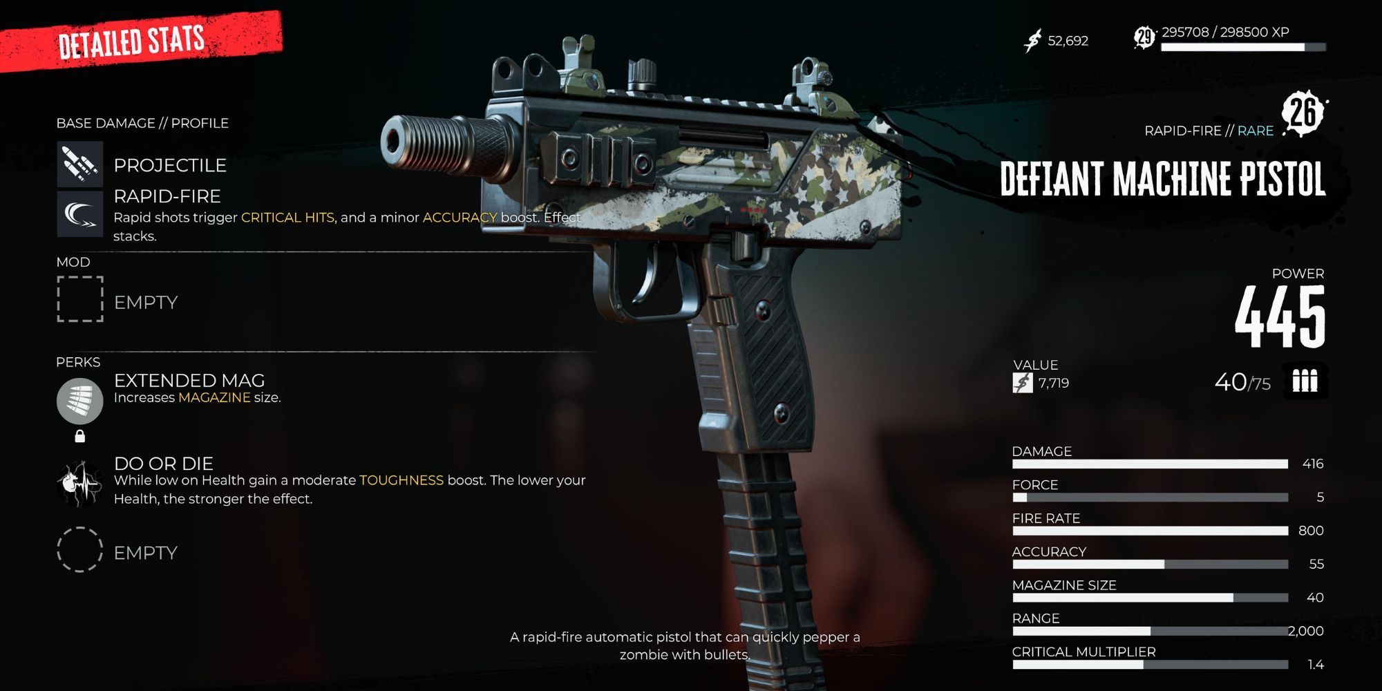 A rare Machine Pistol in Dead Island 2