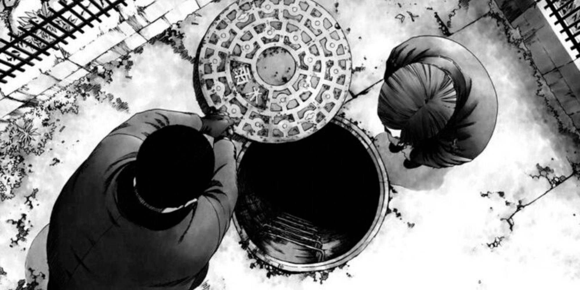 Inoui and Mizoguchi in Manhole by Tetsuya Tsutsui