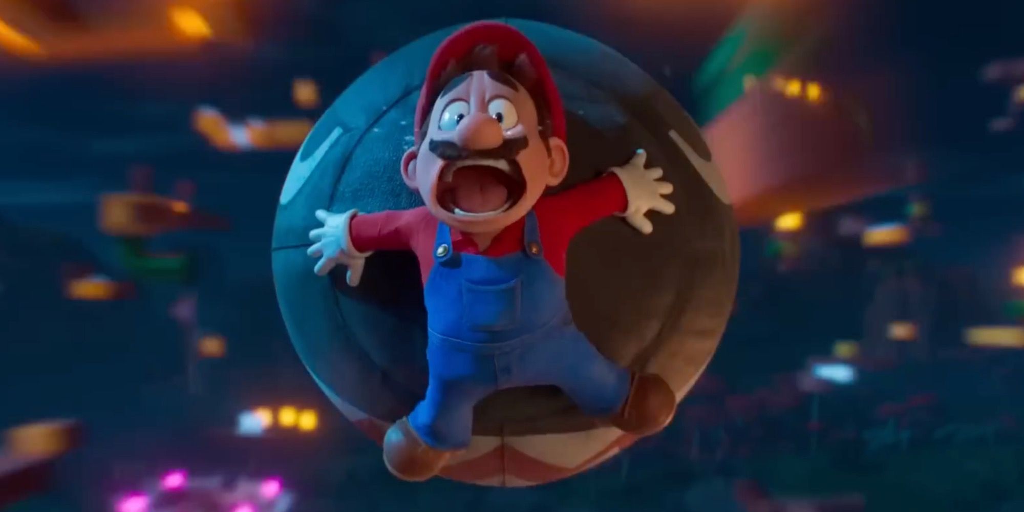 Mario on a Bullet Bill in The Super Mario Bros. Movie