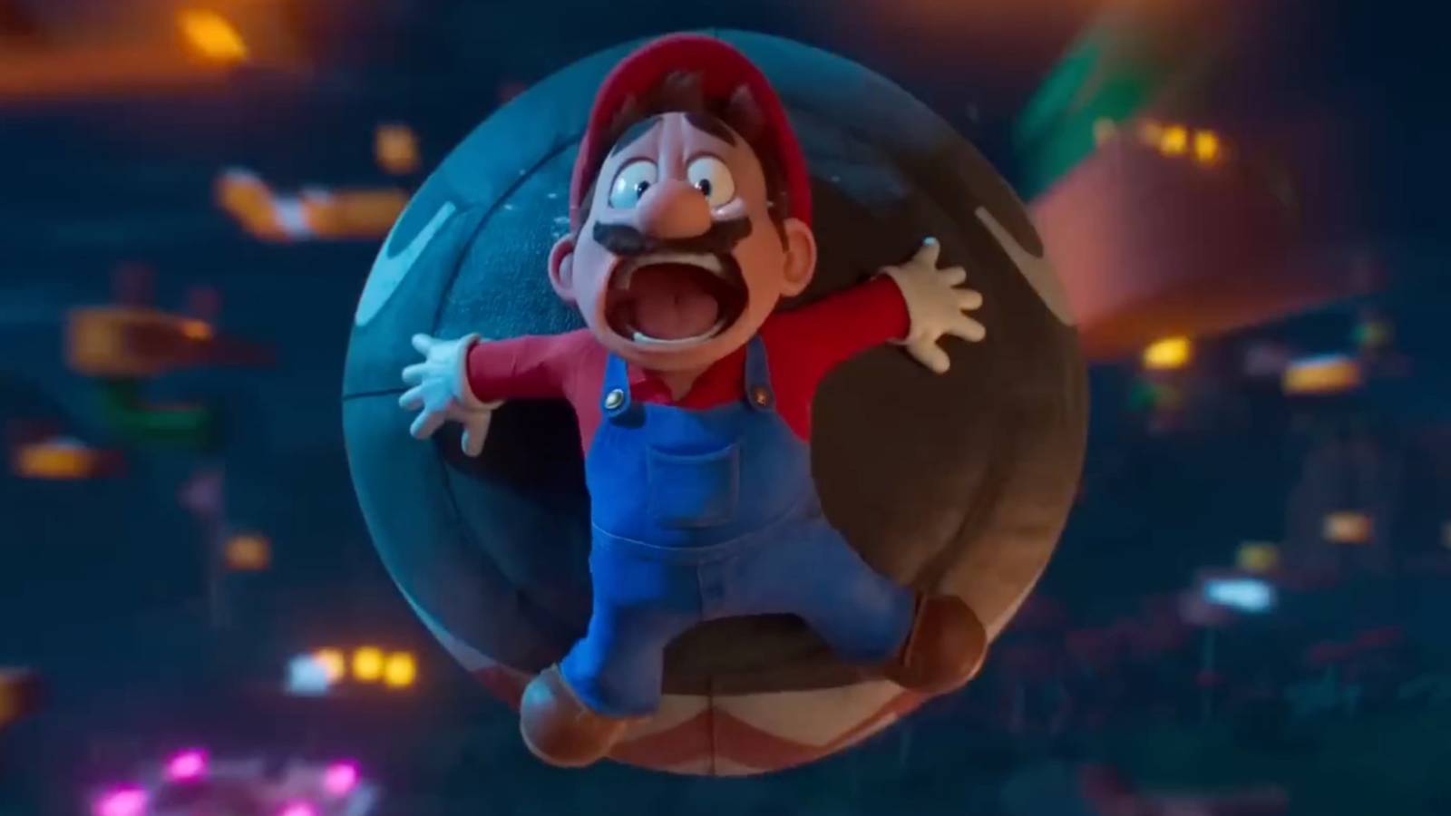 Mario on a Bullet Bill in The Super Mario Bros. Movie