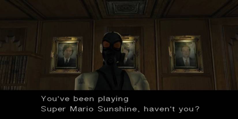 Metal Gear Easter Eggs- MGS1 Twin Snakes Mantis Mario Sunshine