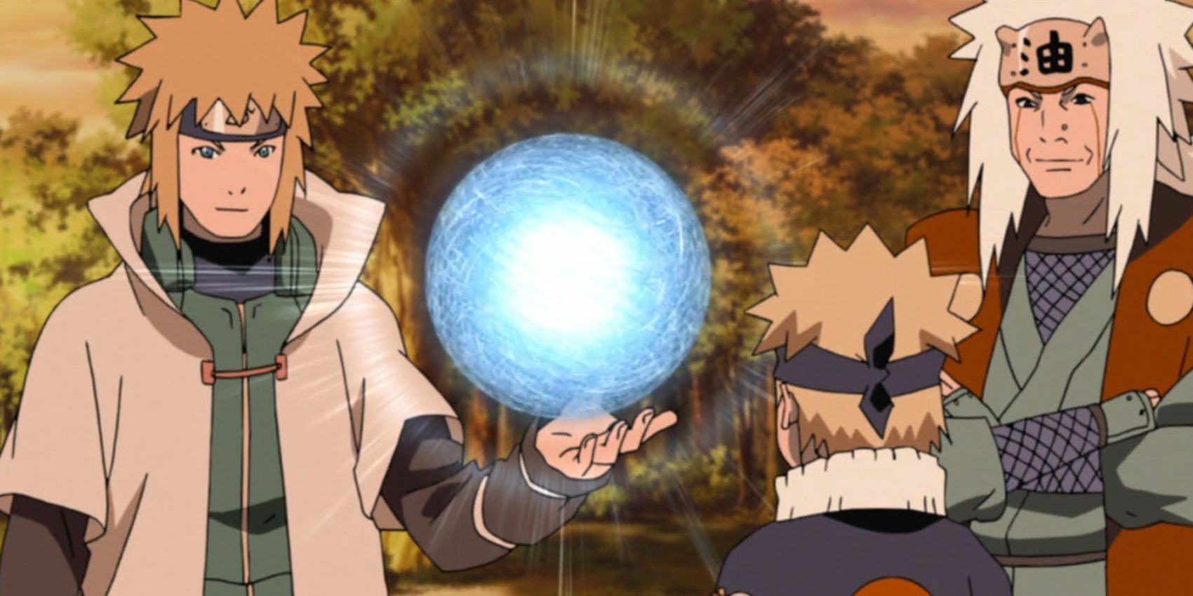 Minato using the Rasengan in the anime