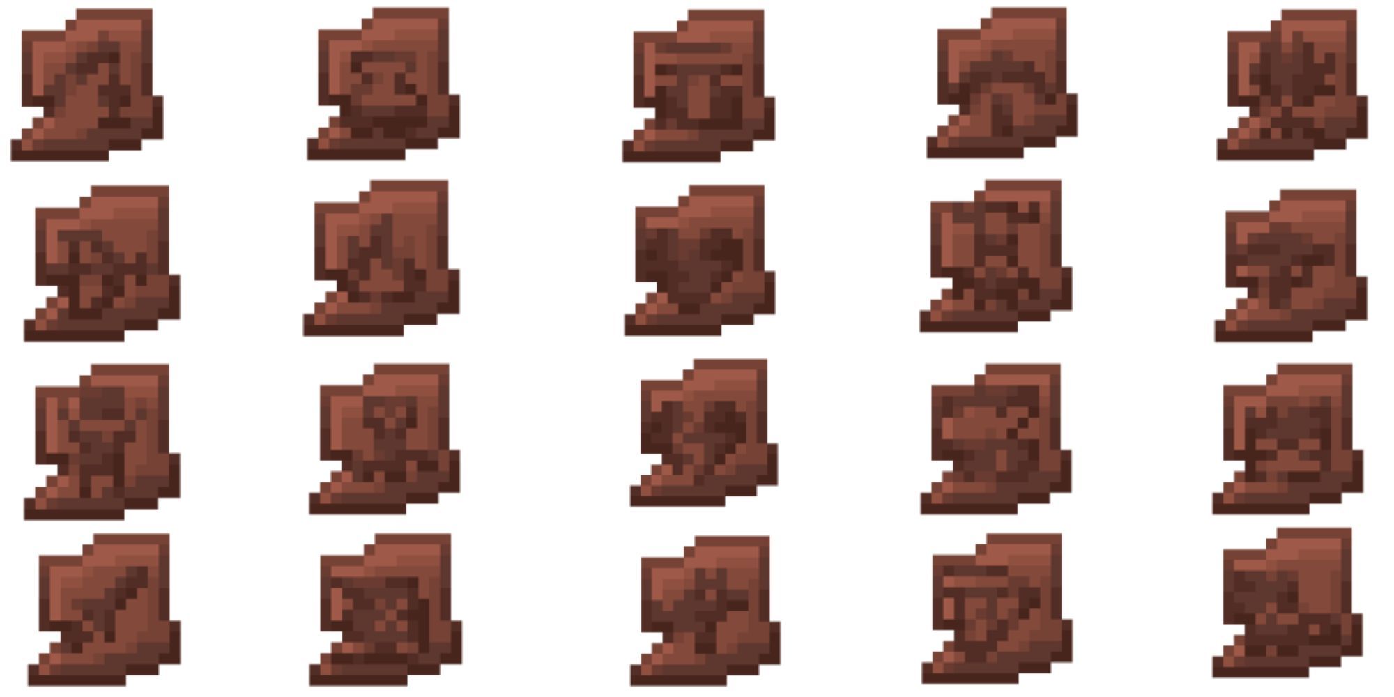 Minecraft All Pottery Shards Displayed, white background