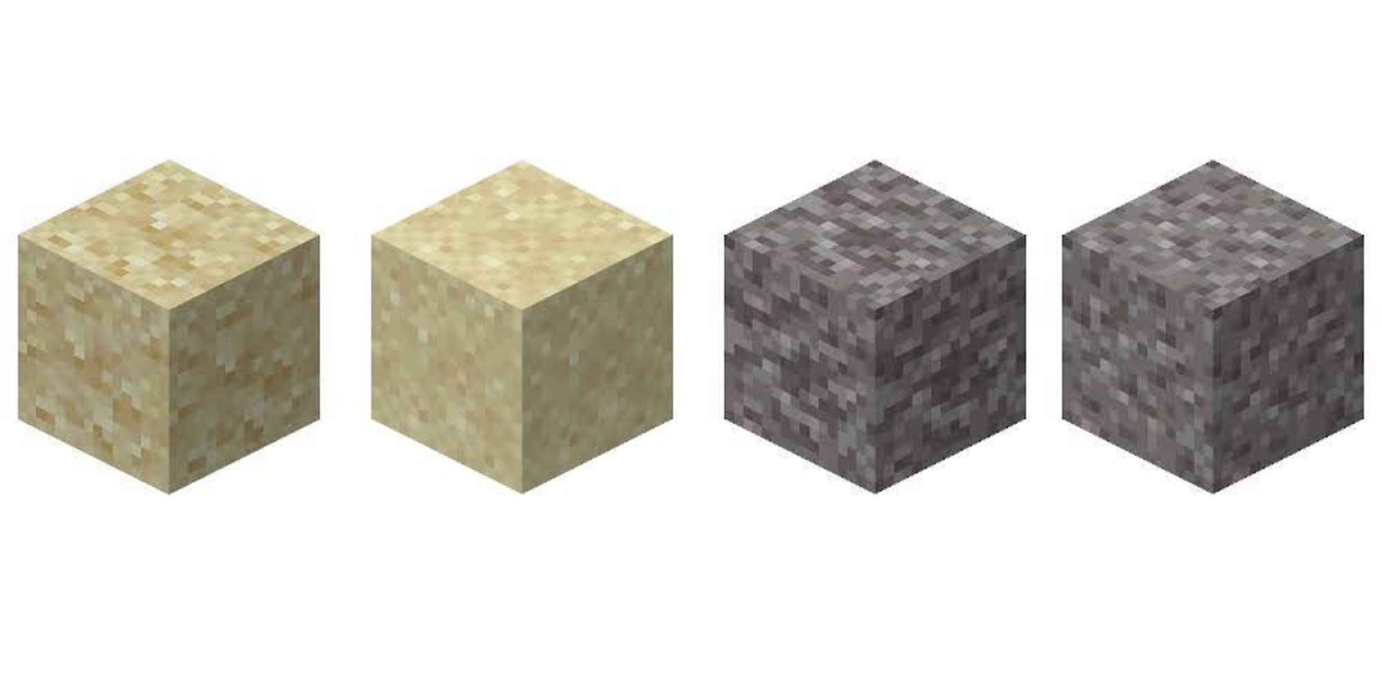 Minecraft Suspicious Blocks, sand and gravel blocks with their suspicious counterparts