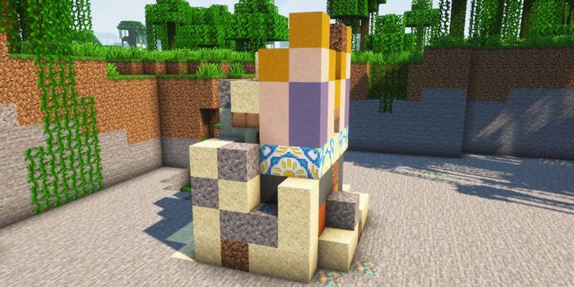 Minecraft trail ruins dug out in jungle biome