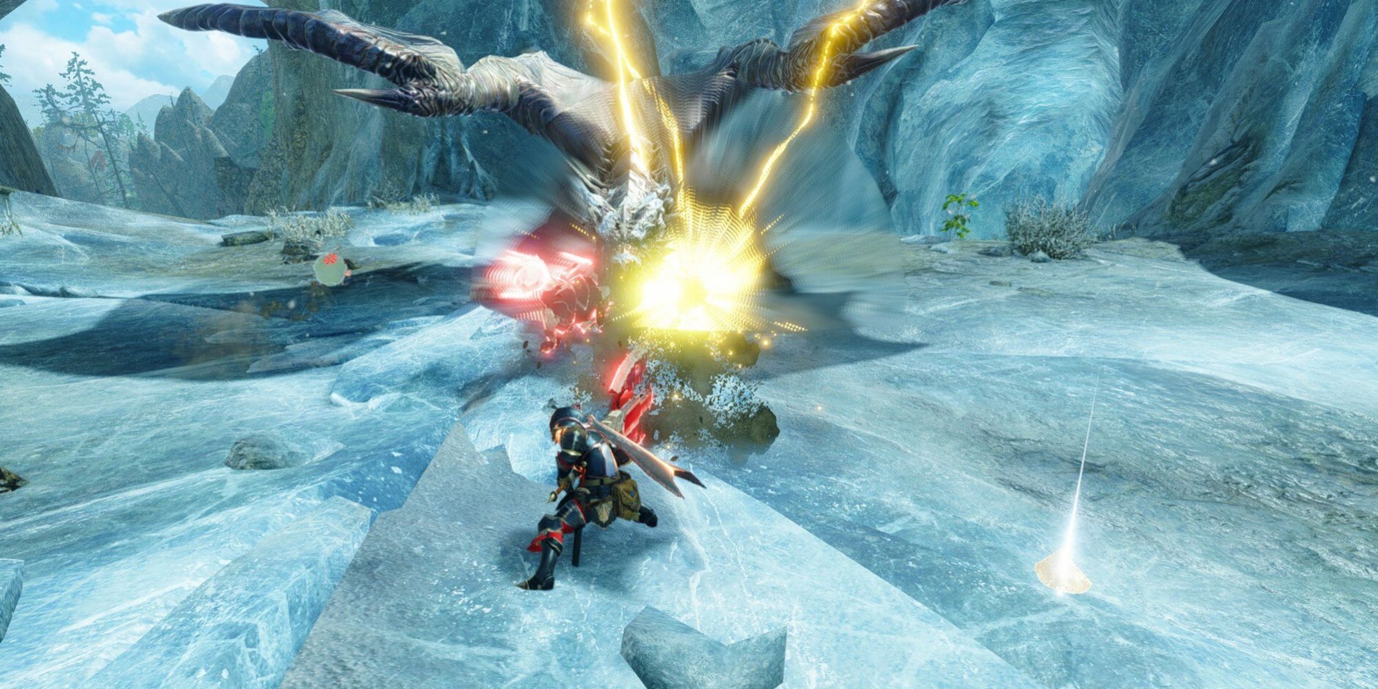 Monster Hunter Rise - Player Using Charge Blade Impact SAED Against Velkhana