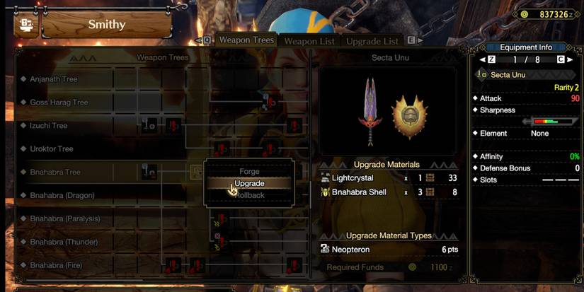 Monster Hunter Rise - Upgrading Sword and Shield Using Neopteron Materials