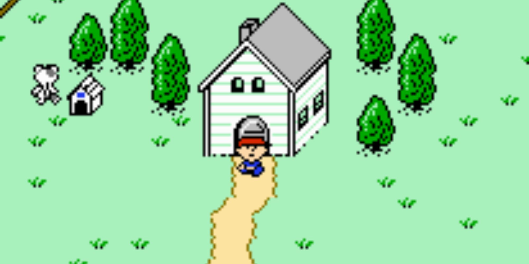 Ninten leaving his house in Mother