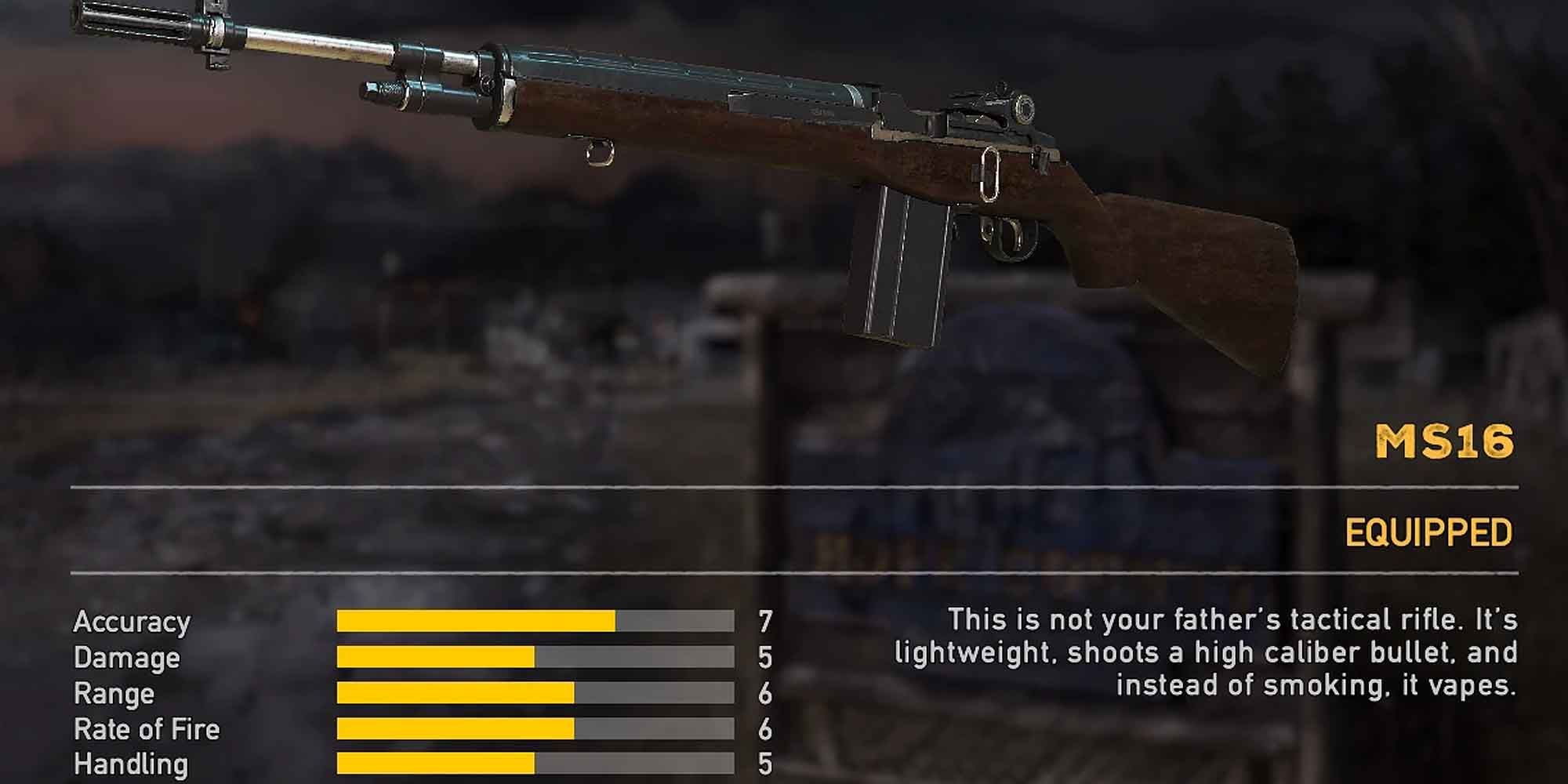 The MS16 semi-automatic rifle in Far Cry 5