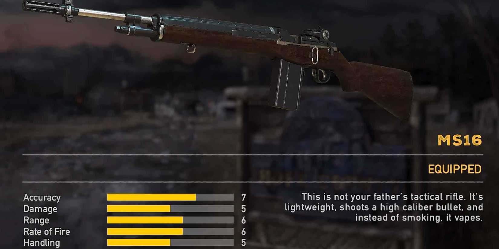 The MS16 semi-automatic rifle in Far Cry 5