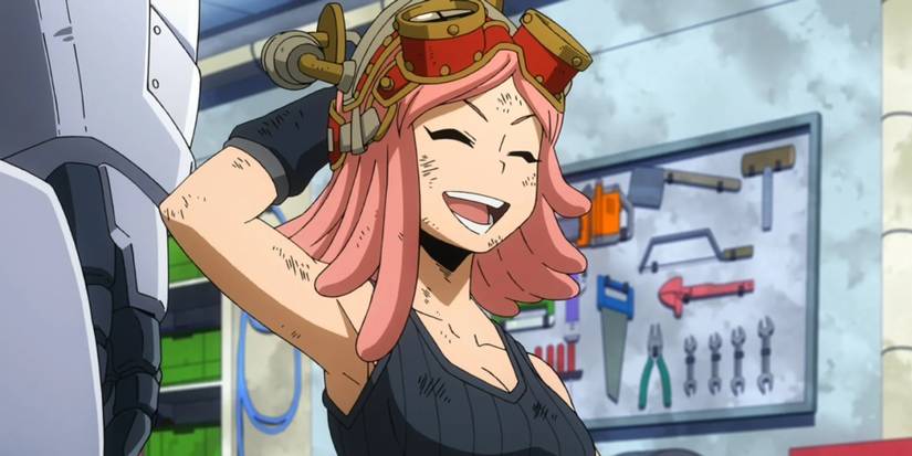 my hero academia mei hatsume working in support room