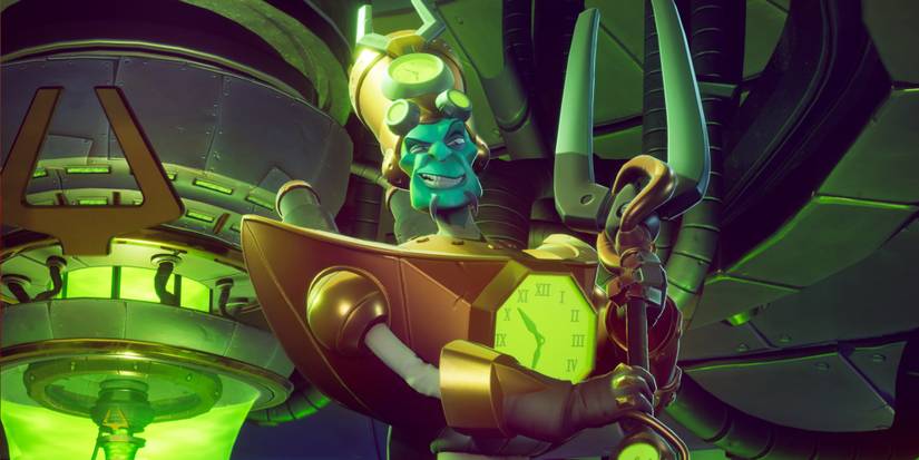 N Tropy (male) from the Crash Bandicoot series with his fork weapon