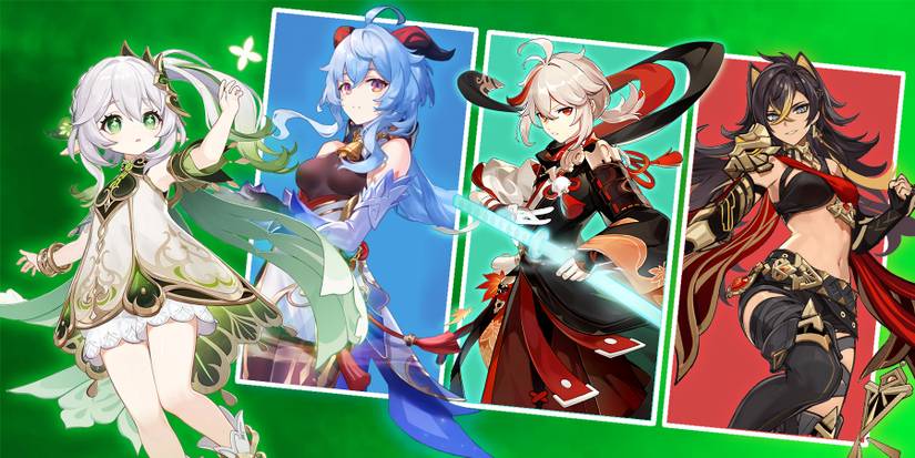 nahida ganyu kazuha and dehya in genshin impact