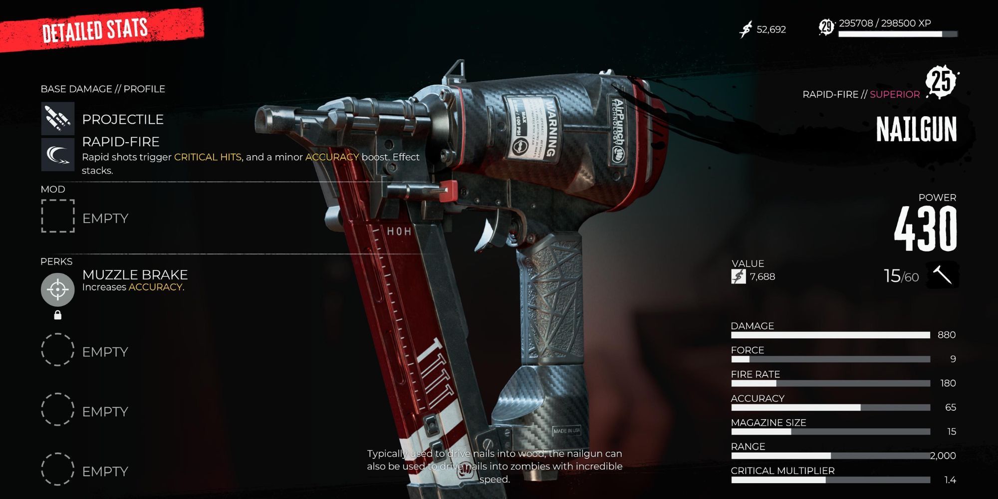 A superior Nail gun in Dead Island 2