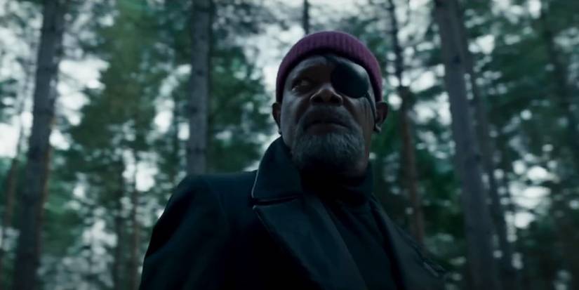 Samuel L. Jackson as Nick Fury wearing eyepatch in Secret Invasion