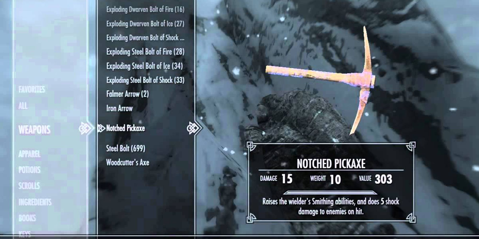 Notched Pickaxe In Skyrim
