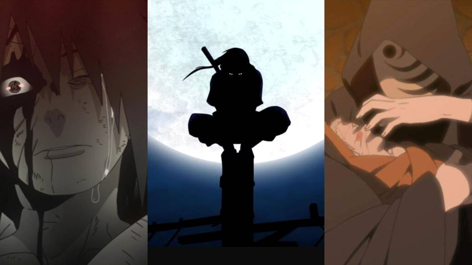 Obito,  itachi, and Naruto in Naruto