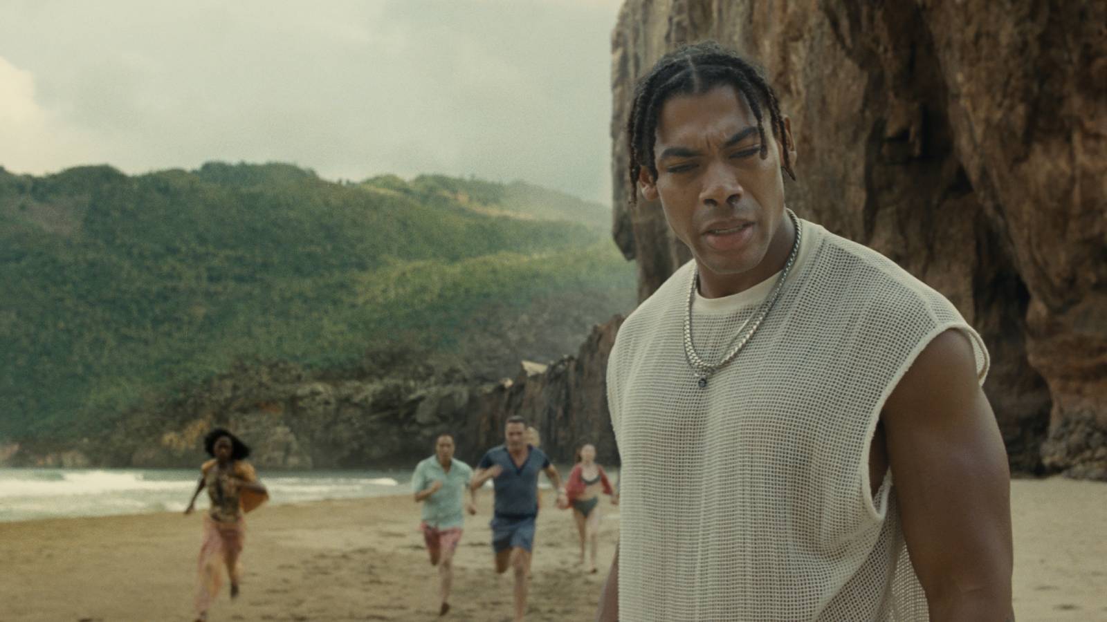 Characters on the beach in Old