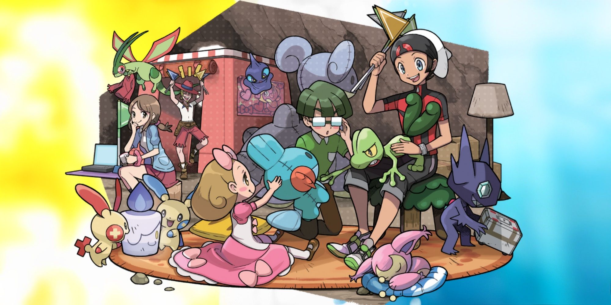 Official art of the secret base from Pokemon Omega Ruby and Alpha Sapphire