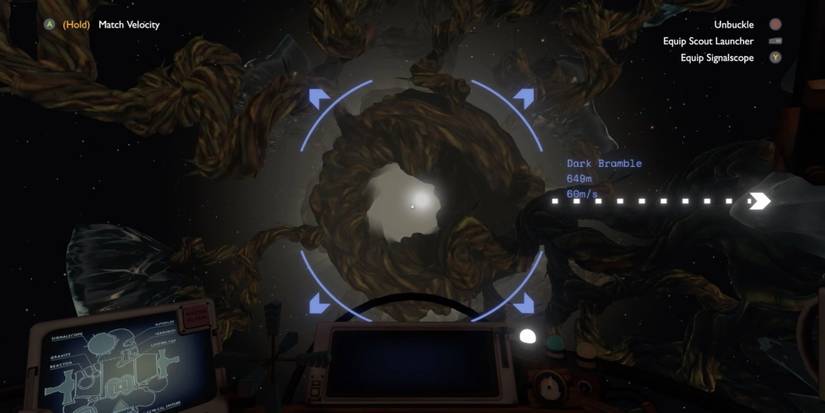 Outer Wilds screenshot showing the Dark Bramble