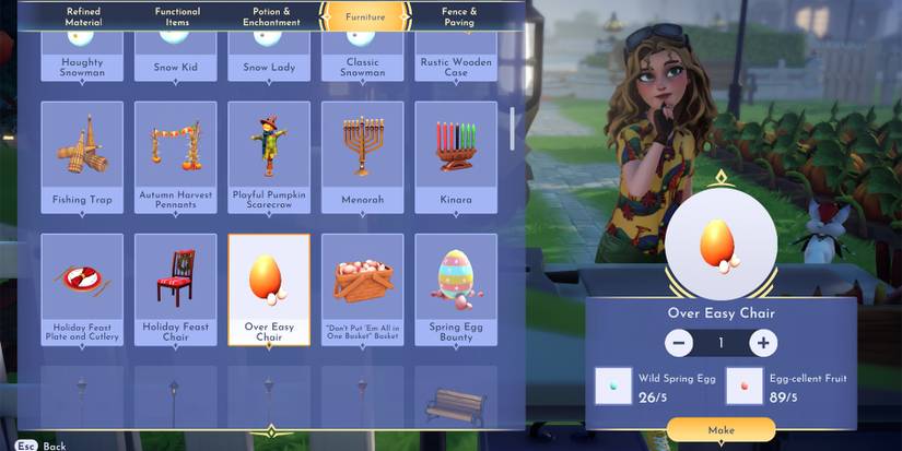 over easy chair in disney dreamlight valley