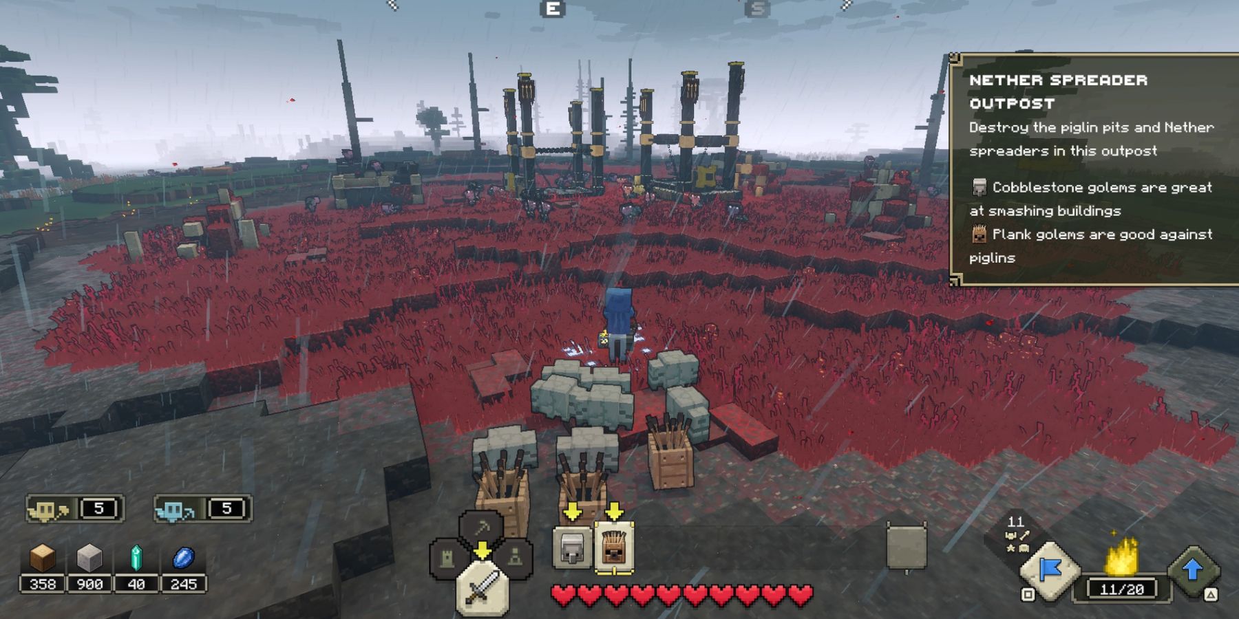 The Nether Spreader Outpost in Minecraft Legends