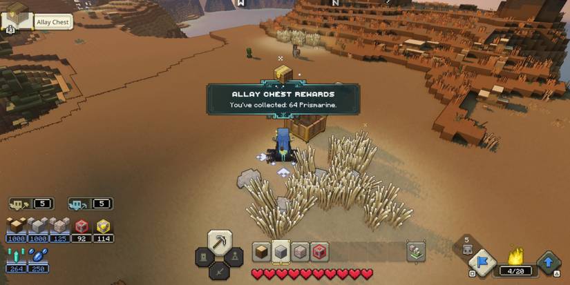 Opening an Allay Chest in Minecraft Legends