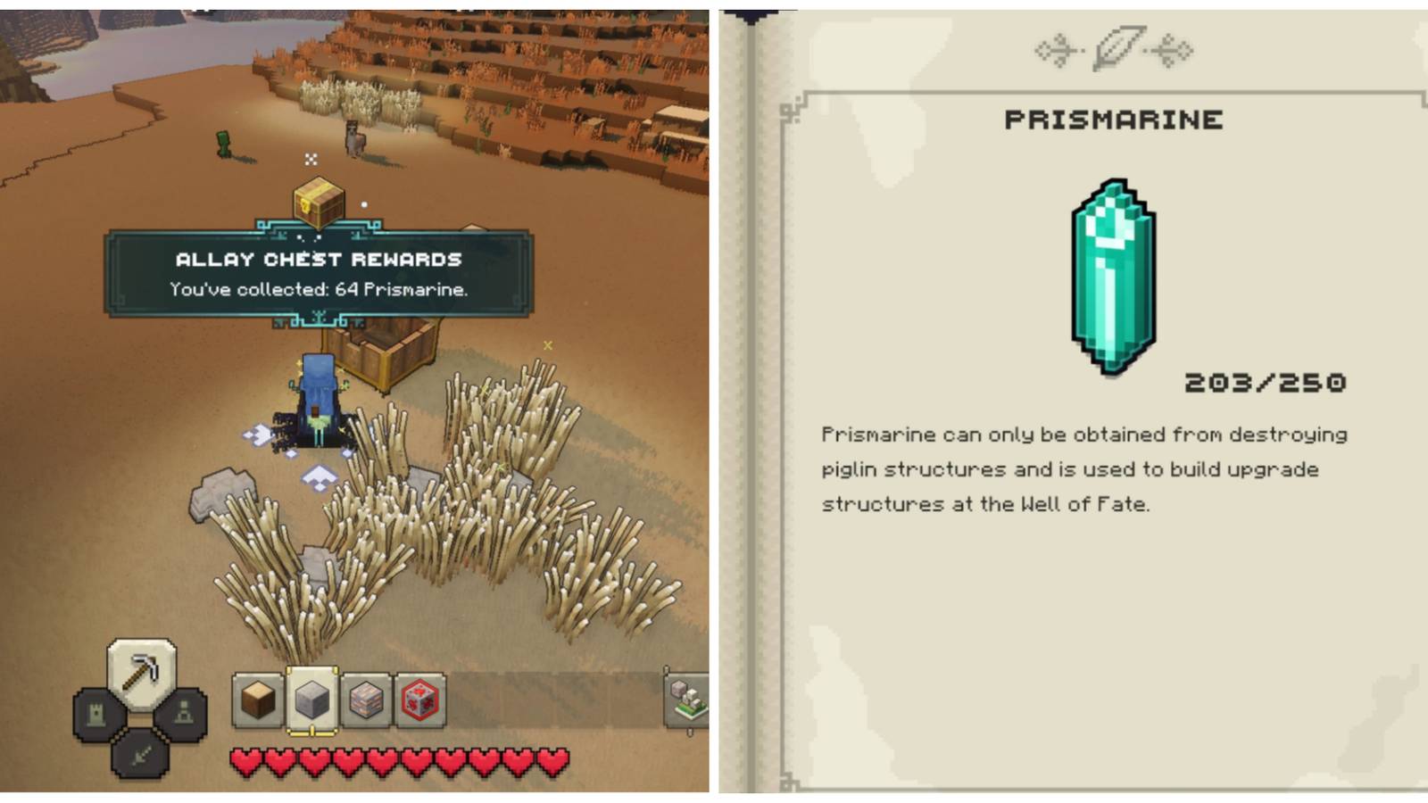 Finding Prismarine in Minecraft Legends