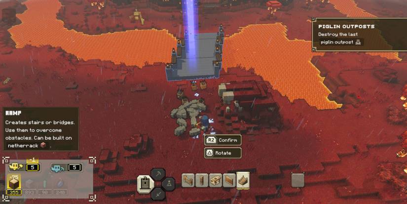 Building a bridge in Minecraft Legends