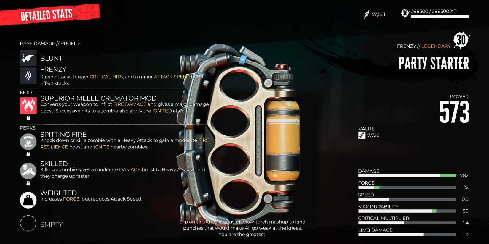 Party Starter knuckle dusters in Dead Island 2