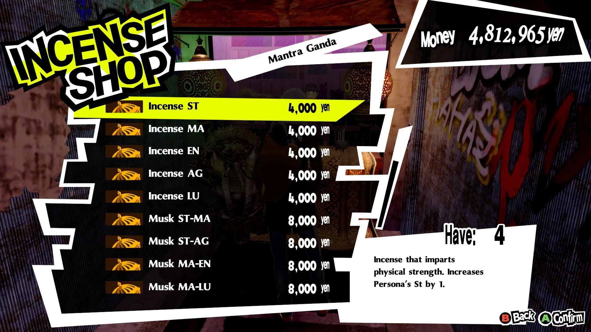 Persona 5 Royal How to Use Lockdown and Incense