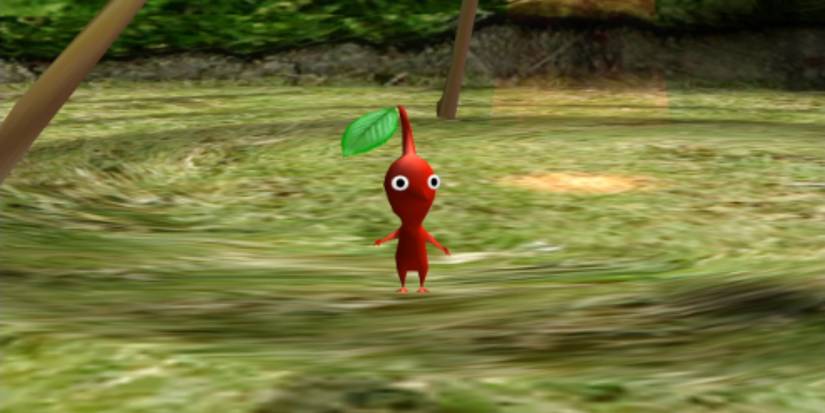 A lone Red Pikmin on the ground in Pikmin 2001