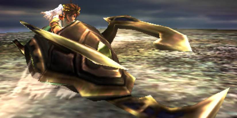 Pit riding an Exotank in Kid Icarus Uprising