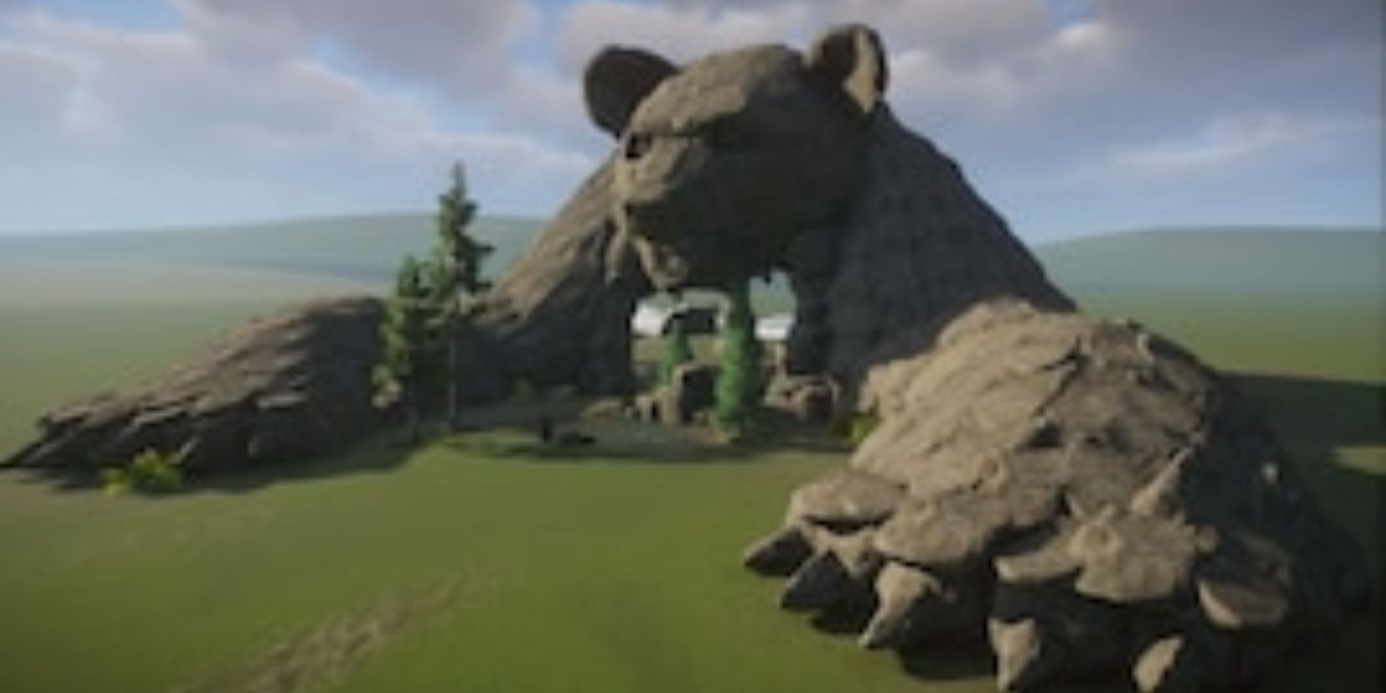 Desain pintu masuk Planet Zoo Bear Cave