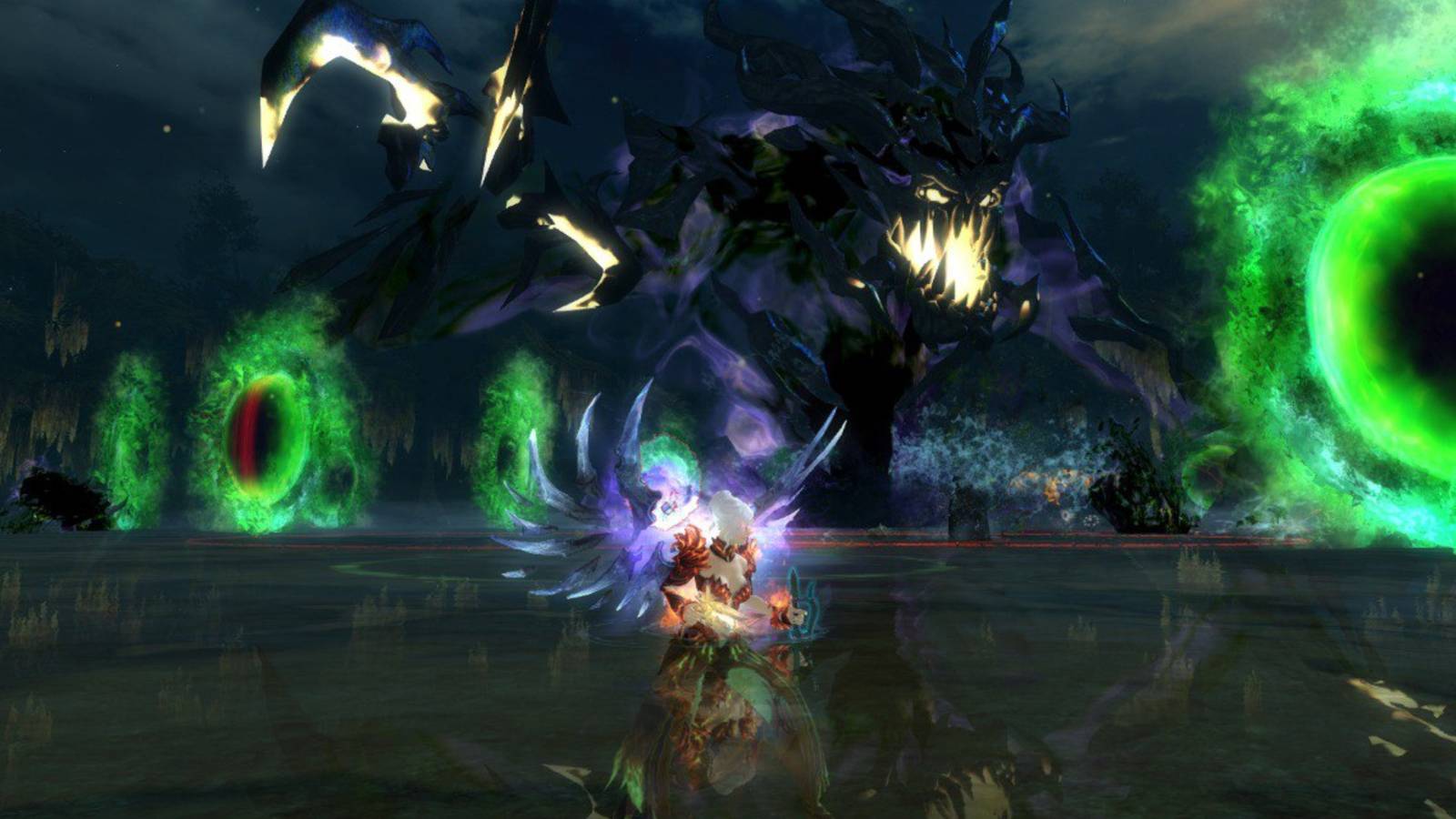 Player in fron of Shadow Behemoth