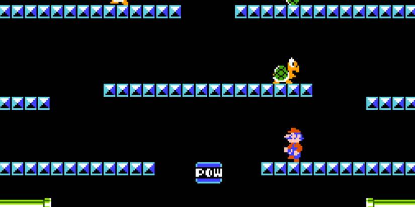 Playing a level in Mario Bros.