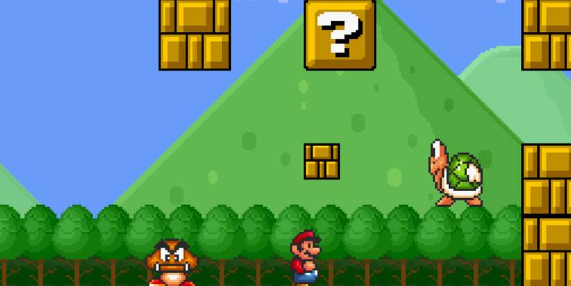 Playing a level in Super Mario All-Stars