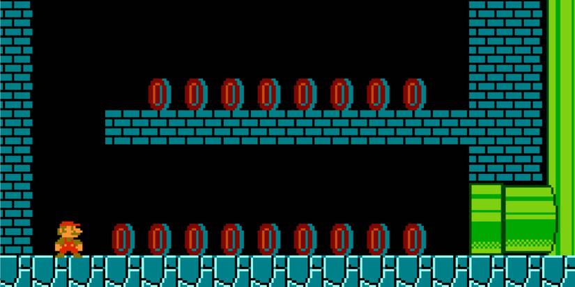 Playing a level in Super Mario Bros.
