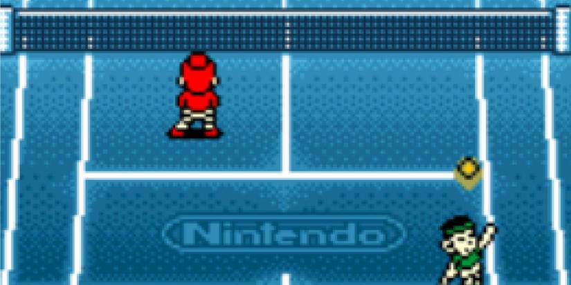 Playing a match in Mario Tennis