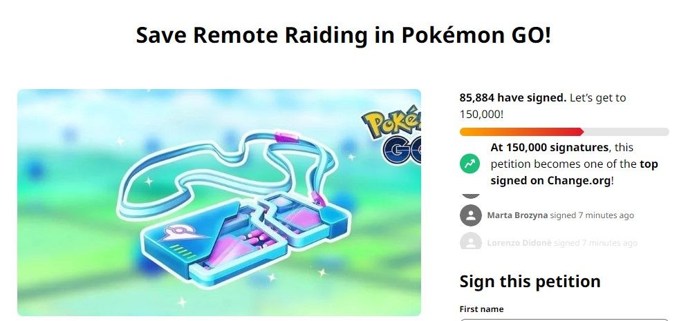 pokemon go remote raid petition