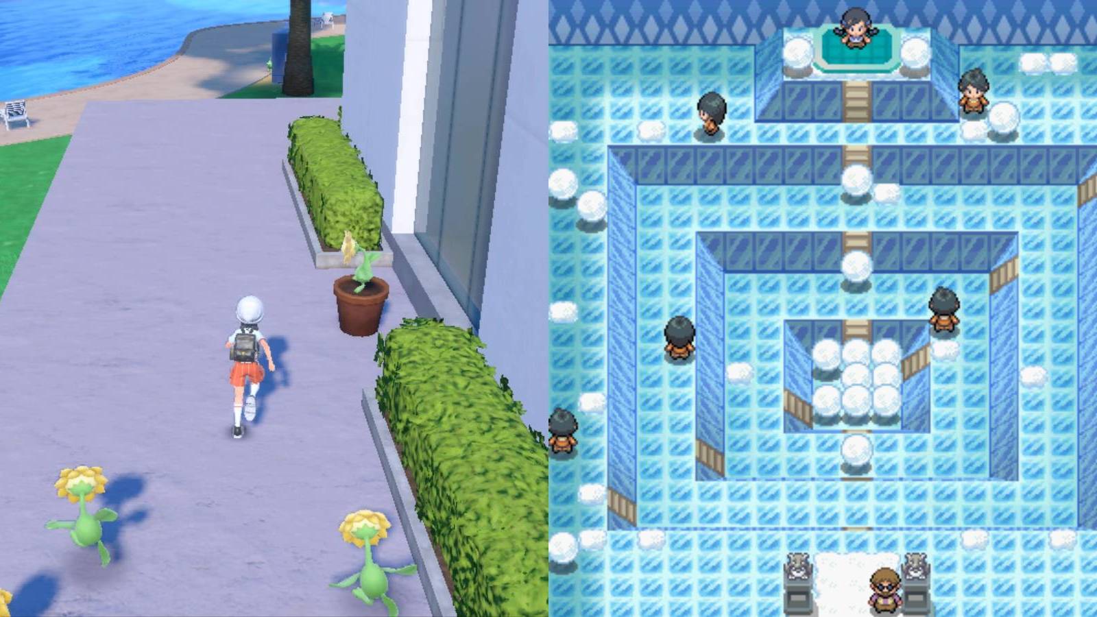 Artazon gym challenge from Pokemon Scarlet and Violet and Snowpoint Gym from Pokemon Diamond and Pearl