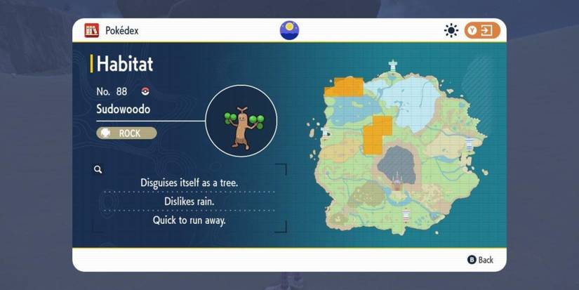 pokemon scarlet violet location sudowoodo